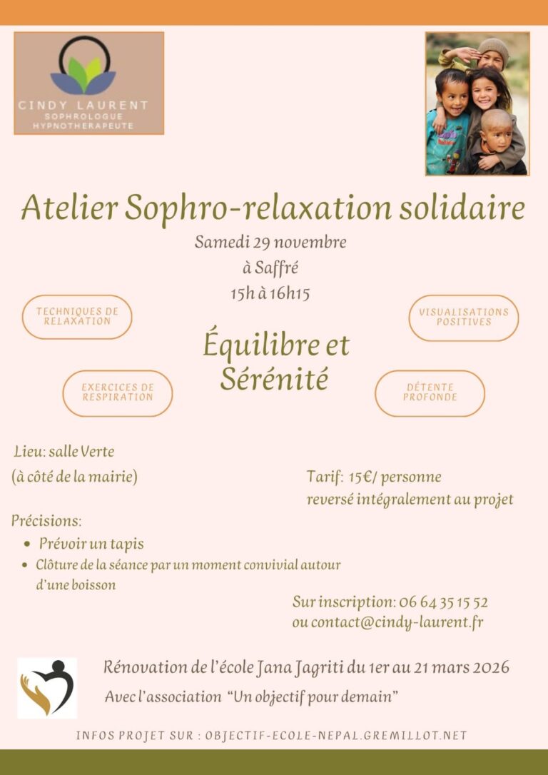 Atelier de sophrologie-relaxation solidaire